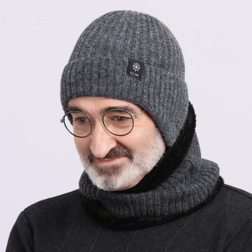 Middle-aged And Elderly People's Hats Men's Winter Warm Wool Hat Ear Protection - Image 2