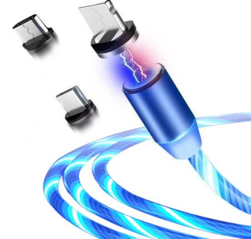 Compatible with Apple, Flowing Ligh Magnetic Streamer Data Line Cable for Iphone Android Typec - 图片 10