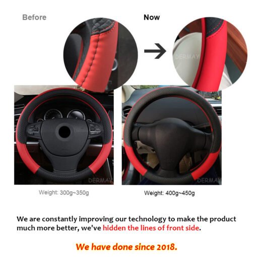 Universal Leather Car Steering Wheel Cover - Image 4