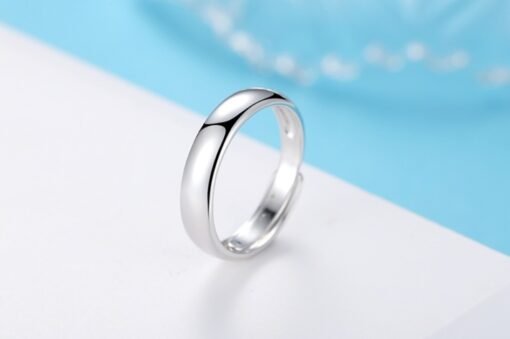 Glossy Ring Simple Men's Silver Ring - Larawan 4