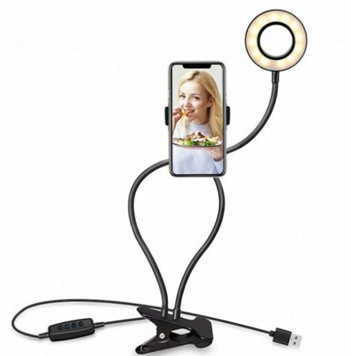 LED Selfie Ring Light for Live Adjustable Makeup Light-8cm Stand - Bild 6