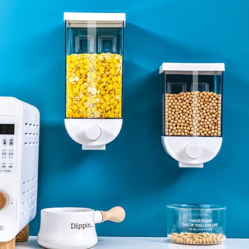 Kitchen Food Storage Easy Press Container Cereal Dispenser Wall Mounted Food Storage Box - Imagen 10