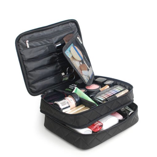 Large Capacity Double Deck Cosmetic Bag - immagine 5