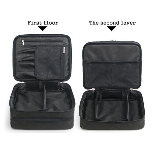 Large Capacity Double Deck Cosmetic Bag - immagine 2