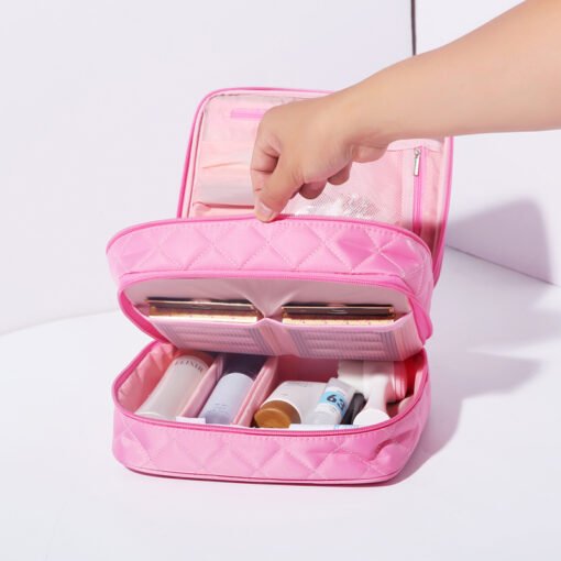 Large Capacity Double Deck Cosmetic Bag - immagine 6