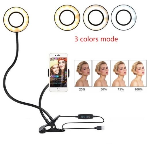 LED Selfie Ring Light for Live Adjustable Makeup Light-8cm Stand - Bild 7