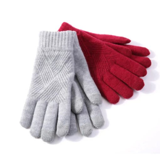 Autumn And Winter Double Layer Fleece-lined Thickened Knitting Gloves - Larawan 4