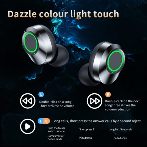 YD03 Wireless Bluetooth-compatible Headset TWS Large Screen Smart Digital Display In Ear Breathing Light - Bild 3