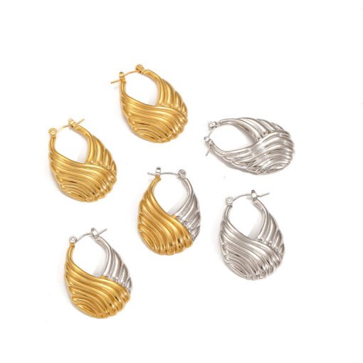 Niche Design Satchel Shape Stainless Steel Earrings - Image 2