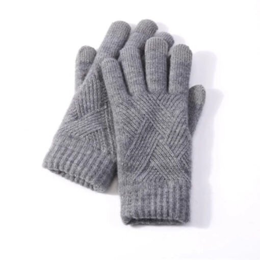 Autumn And Winter Double Layer Fleece-lined Thickened Knitting Gloves - Larawan 10