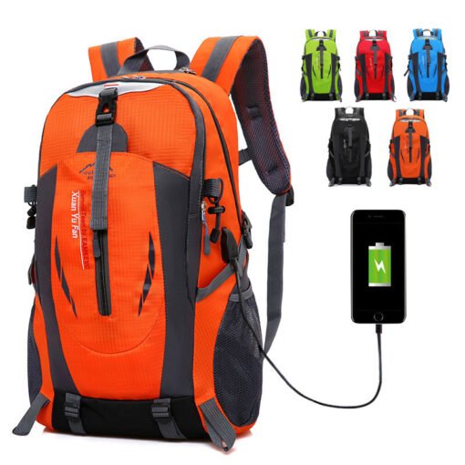 USB rechargeable bag new double shoulder bag male large capacity outdoor mountaineering bag women sports leisure travel bag - Larawan 8