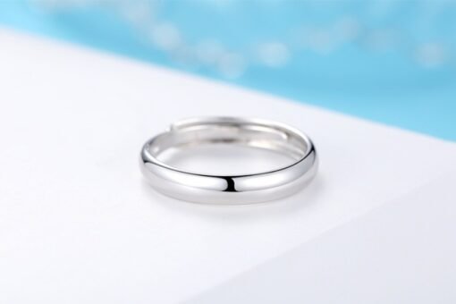 Glossy Ring Simple Men's Silver Ring - Larawan 8