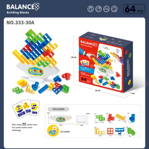 Balance Stacking Board Games Kids Adults Tower Block Toys For Family Parties Travel Games Boys Girls Puzzle Buliding Blocks Toy - immagine 4