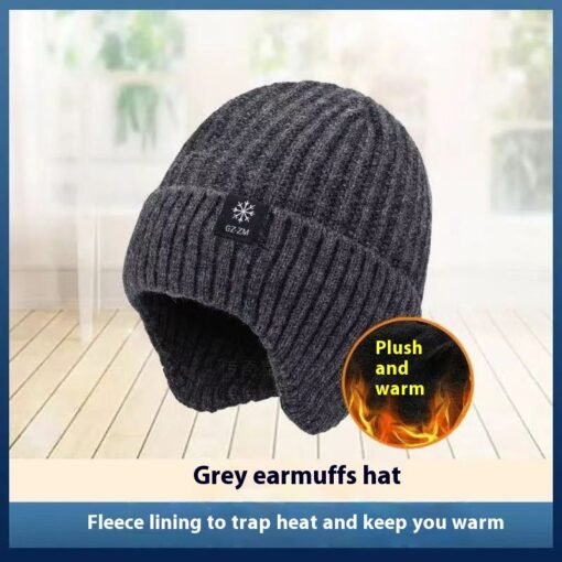 Middle-aged And Elderly People's Hats Men's Winter Warm Wool Hat Ear Protection - Image 6