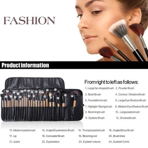 Gift Bag Of 24 Pcs Makeup Brush Sets Professional Cosmetics Brushes Eyebrow Powder Foundation Shadows Pinceaux Make Up Tools - Hình ảnh 5