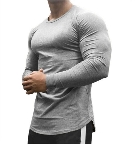 New Long Sleeve T Shirt Sport Men Gym Shirt Quick Dry Gym Fitness Training Running T Shirt Men Workout T-Shirt Bodybuilding Tops - immagine 4