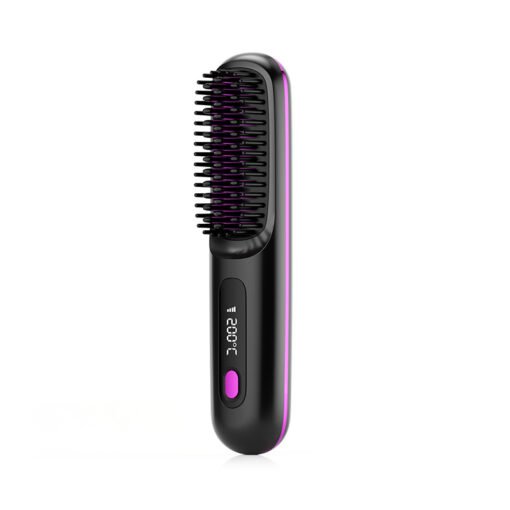 2 In 1 Straight Hair Comb Wireless Hair Straightener Brush Hair Fast Heating Portable Hot Curler USB Charging - immagine 2