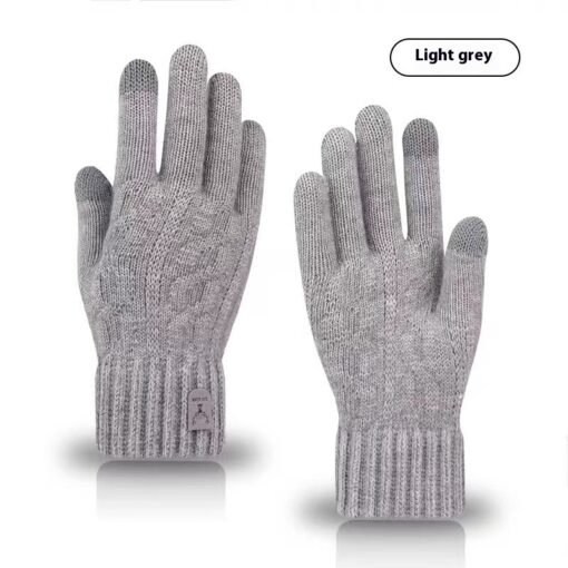 Driving And Riding Cold-proof Woolen Knitted Gloves Man - Image 3