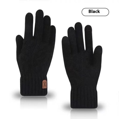 Driving And Riding Cold-proof Woolen Knitted Gloves Man - Image 4