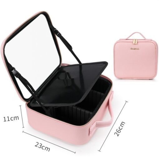 Smart LED Cosmetic Case With Mirror Cosmetic Bag Large Capacity Fashion Portable Storage Bag Travel Makeup Bags - Imagen 4