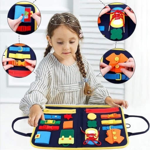 New Busy Book Children's Busy Board Dressing And Buttoning Learning Baby Early Education Preschool Sensory Learning Toy - Image 3