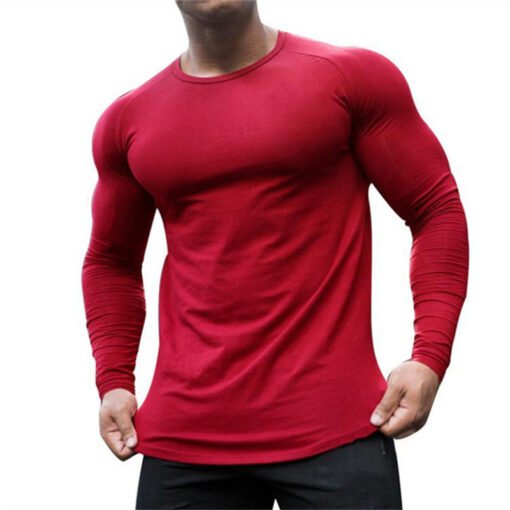 New Long Sleeve T Shirt Sport Men Gym Shirt Quick Dry Gym Fitness Training Running T Shirt Men Workout T-Shirt Bodybuilding Tops - immagine 10