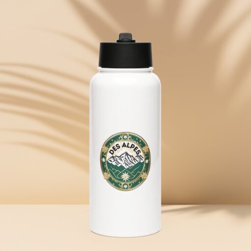 Stainless steel water bottle with a straw lid - Hình ảnh 4